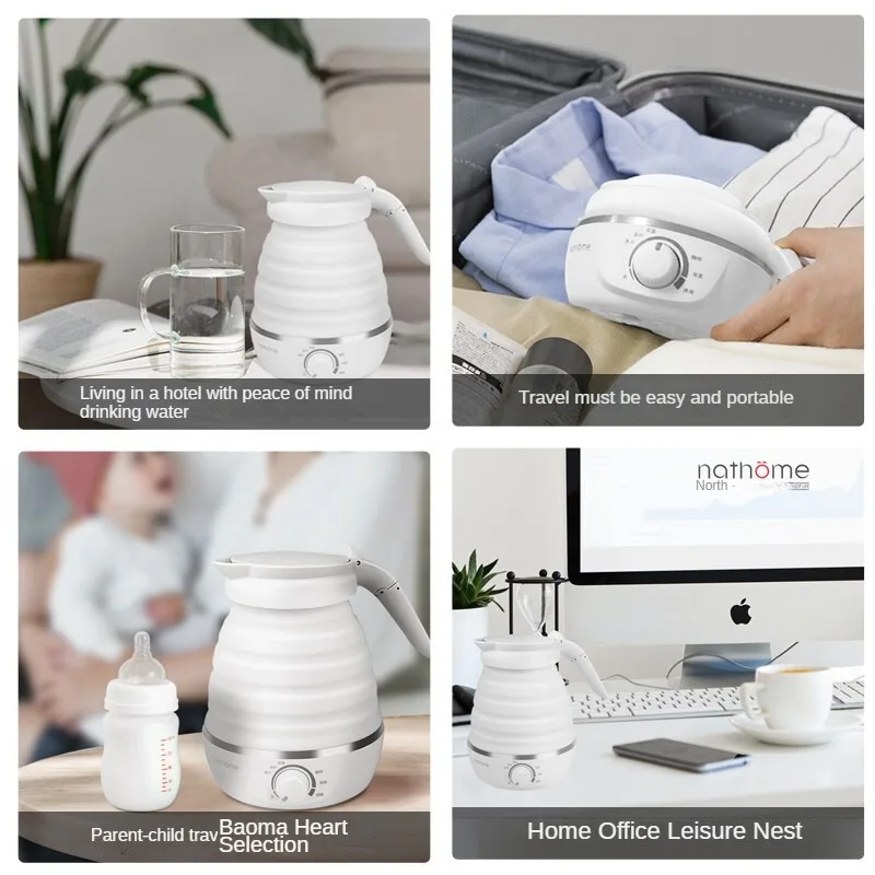 Travel Folding Kettle 304 Stainless Steel Portable Kettle Compression Leakproof Water Boiler Kettle Baby Milk Bottle 2