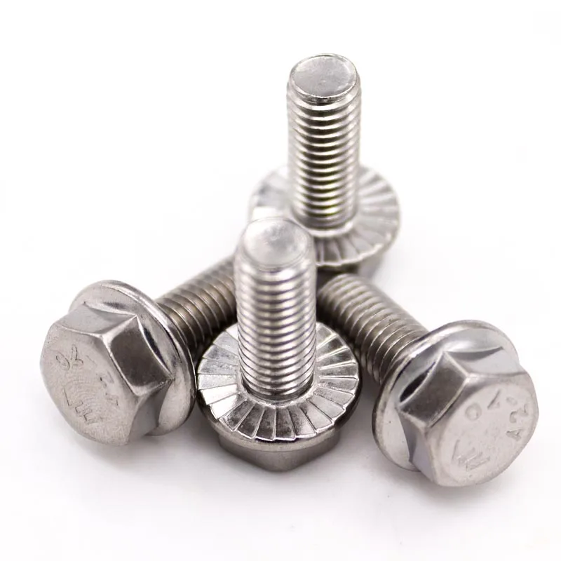 

M4 M5 M6 M8 M10 M12 A2-70 304 Stainless Steel GB5787 Hex Washer Head Bolt Hexagon Head With Serrated Flange Cap Screw