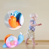 Children's Cute Rope Drag Snail Creative Toy Music Light Rope Pull Baby Toddler Toy 2