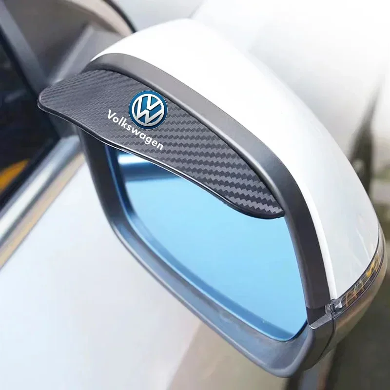 2PCS car rearview mirror rainproof eyebrow carbon fiber sunshade cover for Volkswagen GOLF 5 Tiguan Polo Golf 6 Golf 7 Jetta