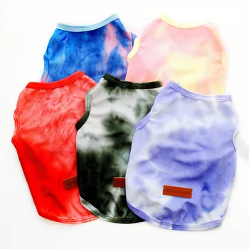 Cute Summer Dog Clothes Puppy Tshirt Korean Small Medium Cat Cooling Vests Cartoon Multicolored Pet Apparels Breeds Sportswear 2