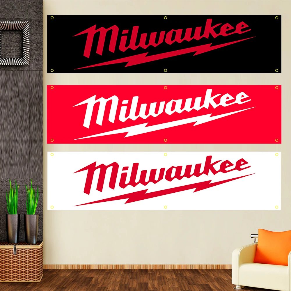 

JohninBanner 60*240 Milwaukees Polyester Printed Flag Garage or Outdoor For Decoration