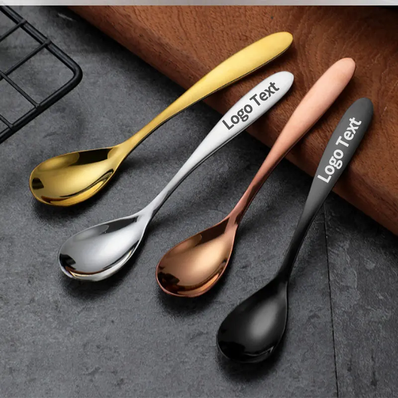 10pcs tea spoon coffee spoon dessert ice cream spoon tableware Tools free customization