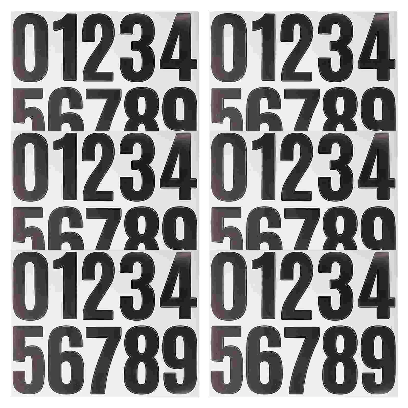 DIY Stickers 6 Sheets DIY Trash Can Numbers Mailbox Sticker Stickers Waterproof Address Cargo Self-Adhesive Digital Sticker