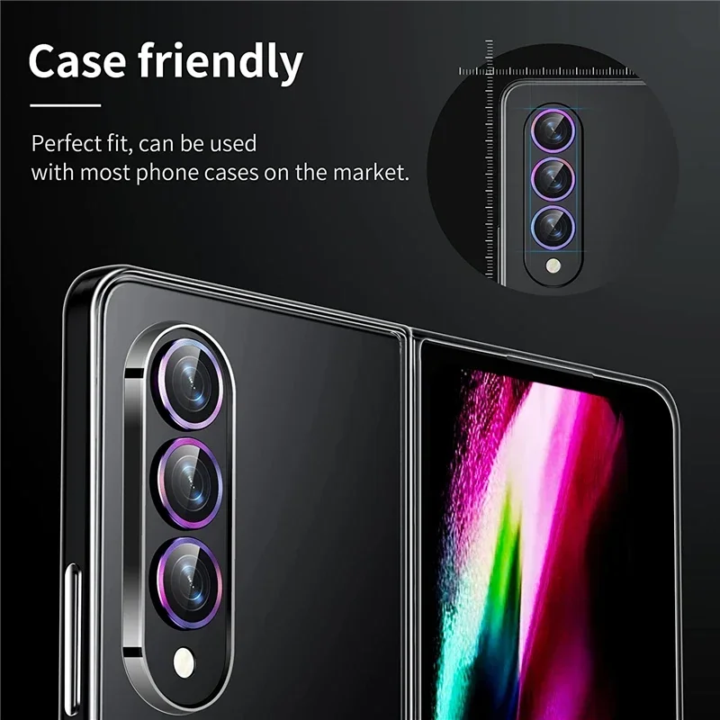 Premium Metal Ring Tempered Glass Camera Lens Protector & Back Cover