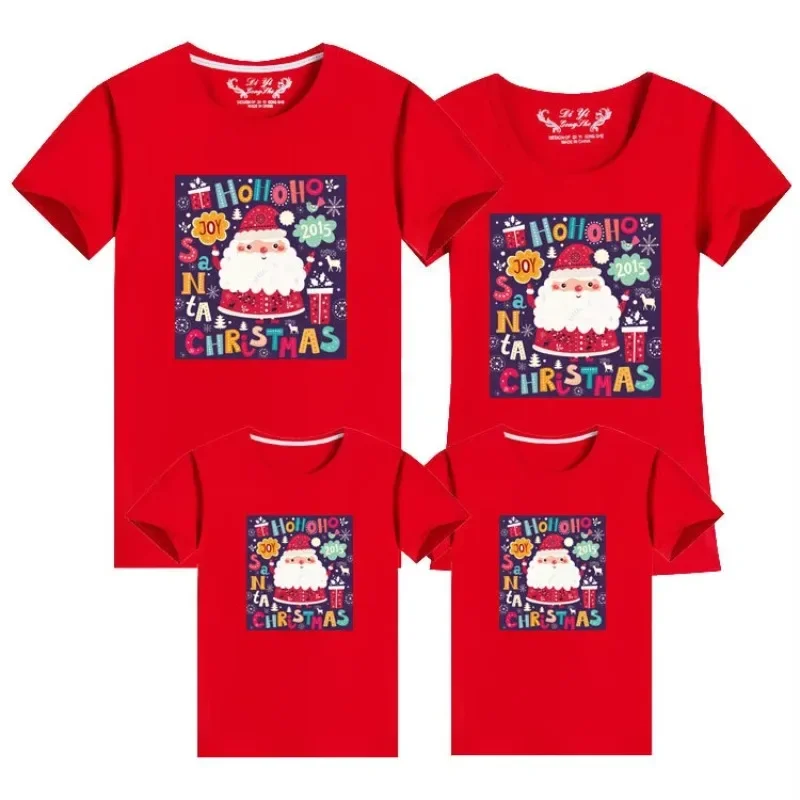 thumbnail image 2 of Camisetas para el día de Navidad, blusas con apariencia familiar, conjuntos a juego con estampados navideños, camisetas de algodón de manga corta, atuendos casuales para las fiestas, 2 of 5