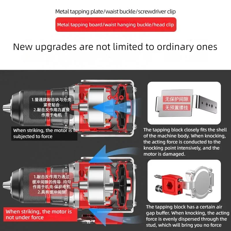 Brushless Electric Drill Tapping Cordless Impact Drill Metal Ratchet Chuck Electric Hand Drill Household Electric Screwdriver 5