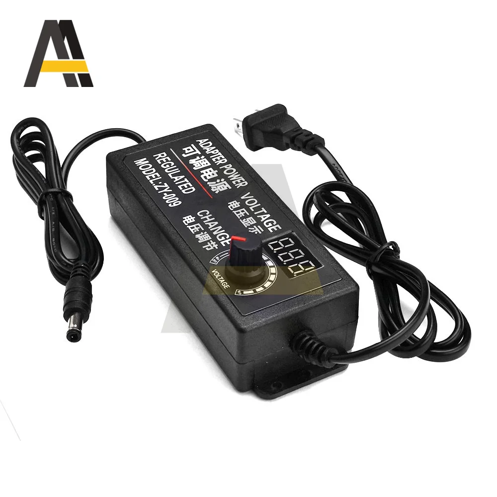 AC100-220V-DC3-24V, DC3-12V, DC9-24V 조절 가능 전압 전원 어댑터, 디지털 디스플레이, 2A, 3A, 5A, AC-DC 전압 어댑터