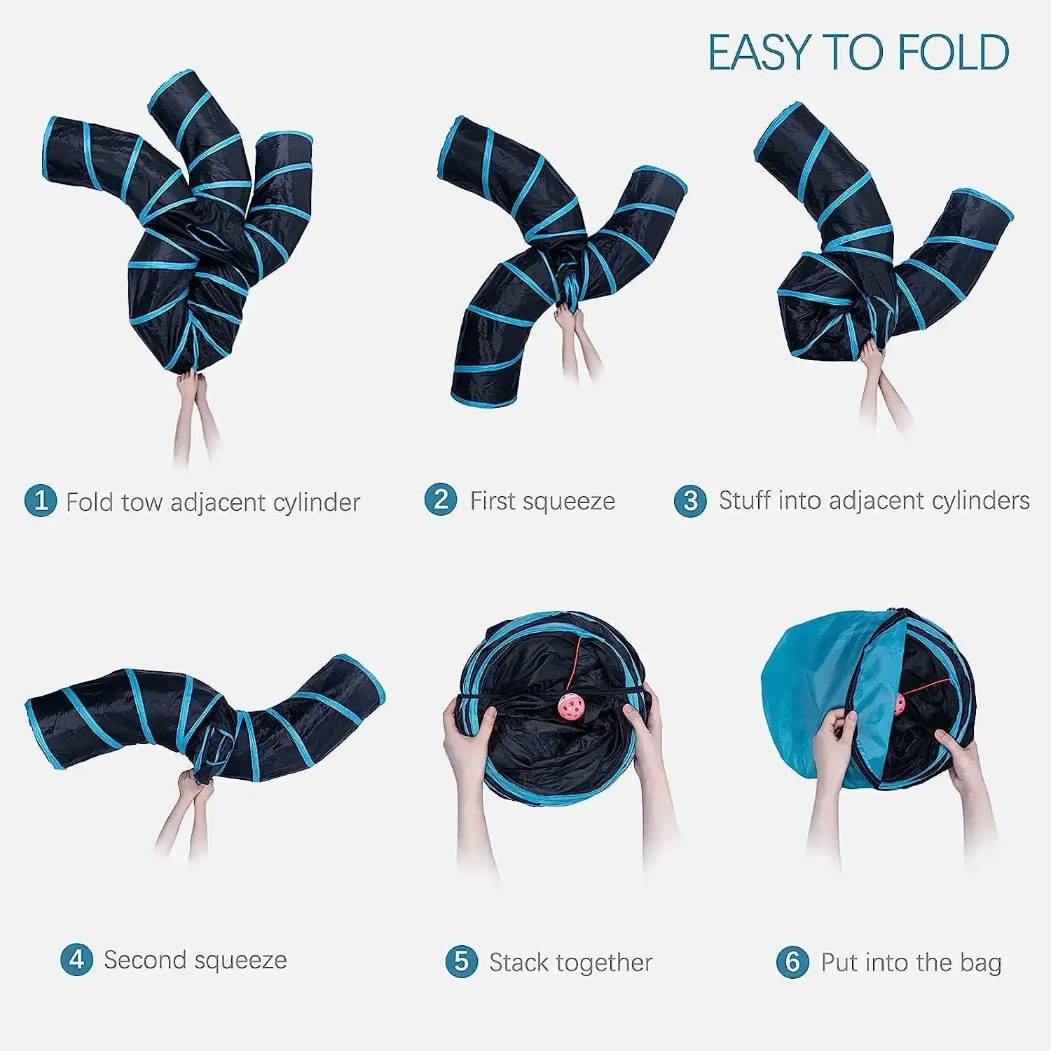 3/5 Way Collapsible Pet Cat Tunnel Tube Toys Tunnels for Indoor Cats Kitty Bored Peek Hole Toy Ball Puppy Kitty Kitten Rabbit small pet tunnel
