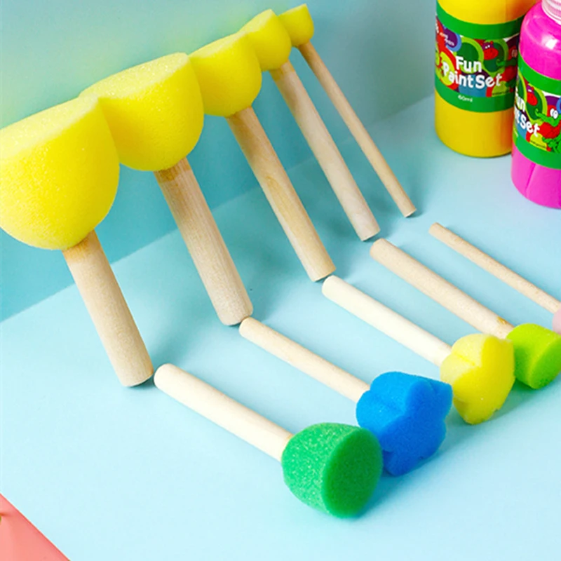 5 piezas de juguetes de dibujo y pintura para niños con forma de cabeza de hongo de esponja. Juguetes interactivos para padres e hijos que estimulan el cerebro. Suaves y fáciles de colorear._voghion.com