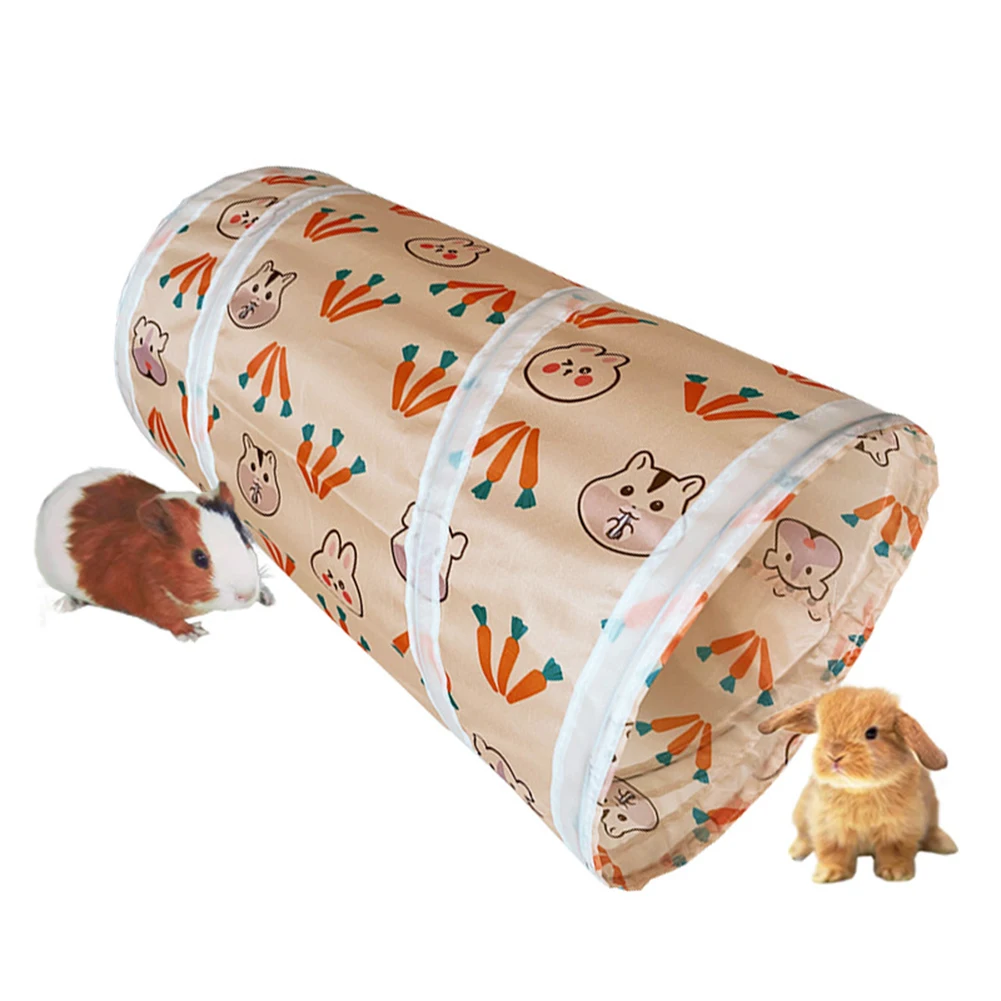 

Bunny Guinea Pig Tunnel Hideout Collapsible Ferret Tunnel Tube Hideway Small Animal Tunnel Hideout Toy Cage Accessories