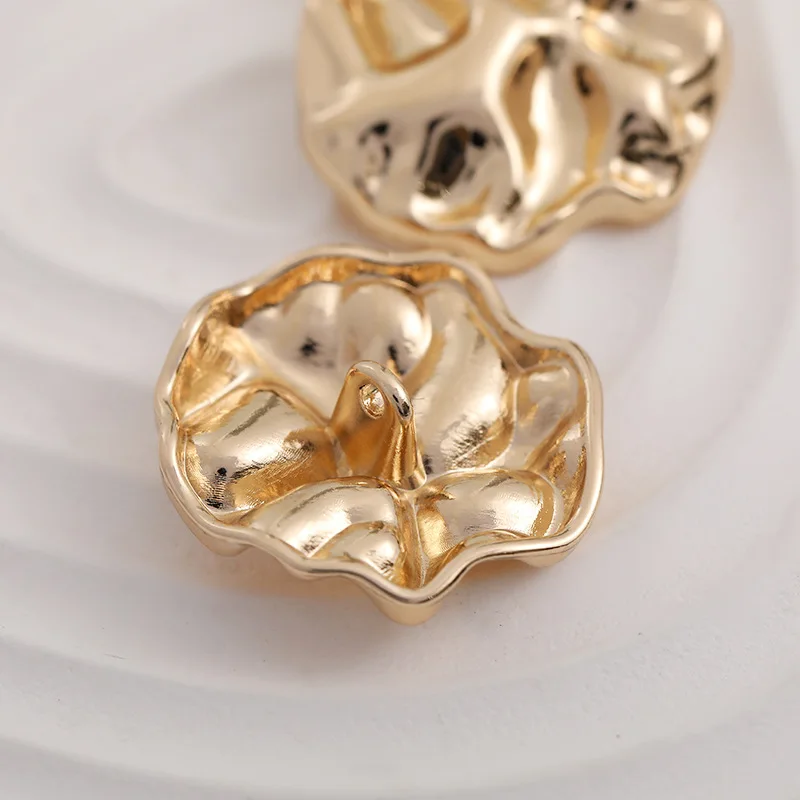 Lot De 6 Boutons Irréguliers En Métal Doré – Tailles 15, 20, 23 Mm – Pour Manteaux, Pulls, Cardigans – Décoration Couture