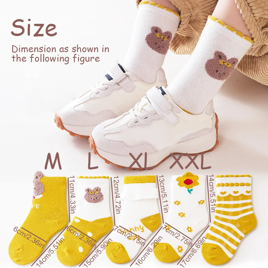 5 Pair Cute New Bunny Comfortable Children's Socks Boys Girls Casual All-match Small Flower Baby Socks