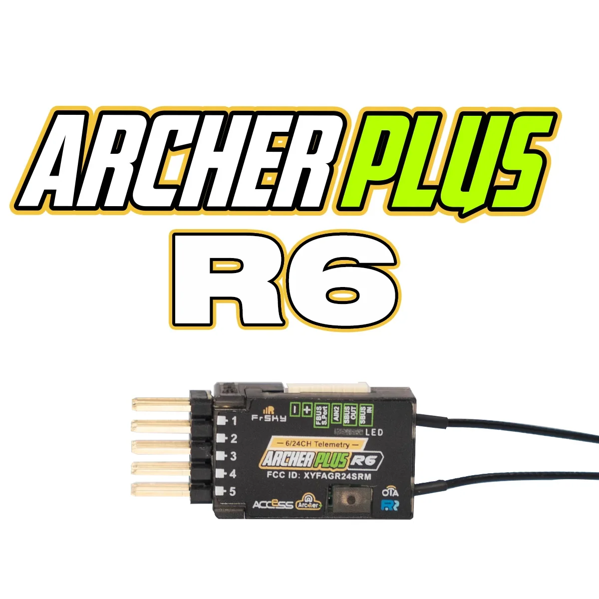 

FrSky ARCHER PLUS R6 Receiver 6 High-precision PWM Channel ACCESS and ACCST D16 modes Receivers for RC Model Airplane