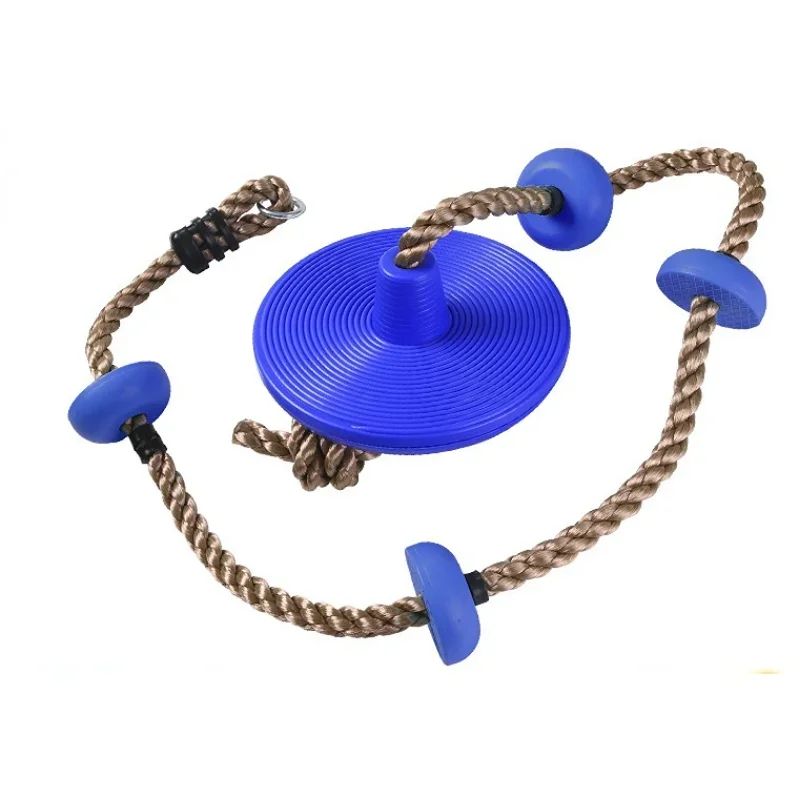 

Climbing Rope Tree Swing with Platforms and Disc Swing Seat - Playground Swing Set Accessories Outdoor for Kids with Carabiner
