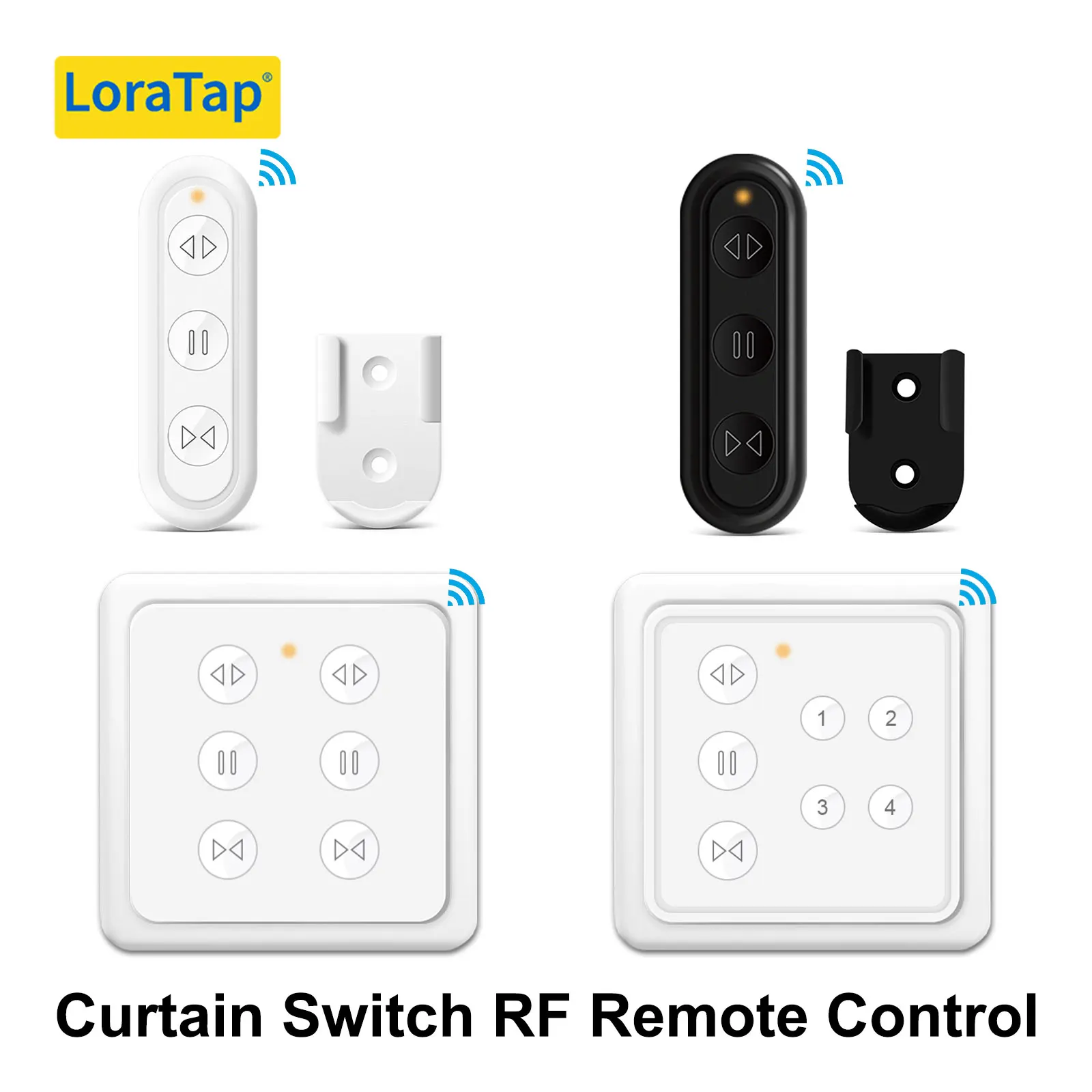 Loratap Rf 868Mhz 1,2, Telecomando Portatile E Montabile A 4 Canali Per Interruttore Tende Avvolgibili Per Tende