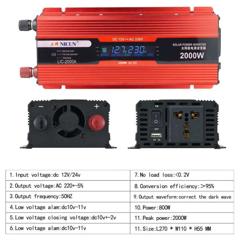 1000W Solar System For Home Complete Kit With 1000W 2000W Solar Panel 100A Charge Controller 220V Inverter 10Ah30Ah LFP Battery