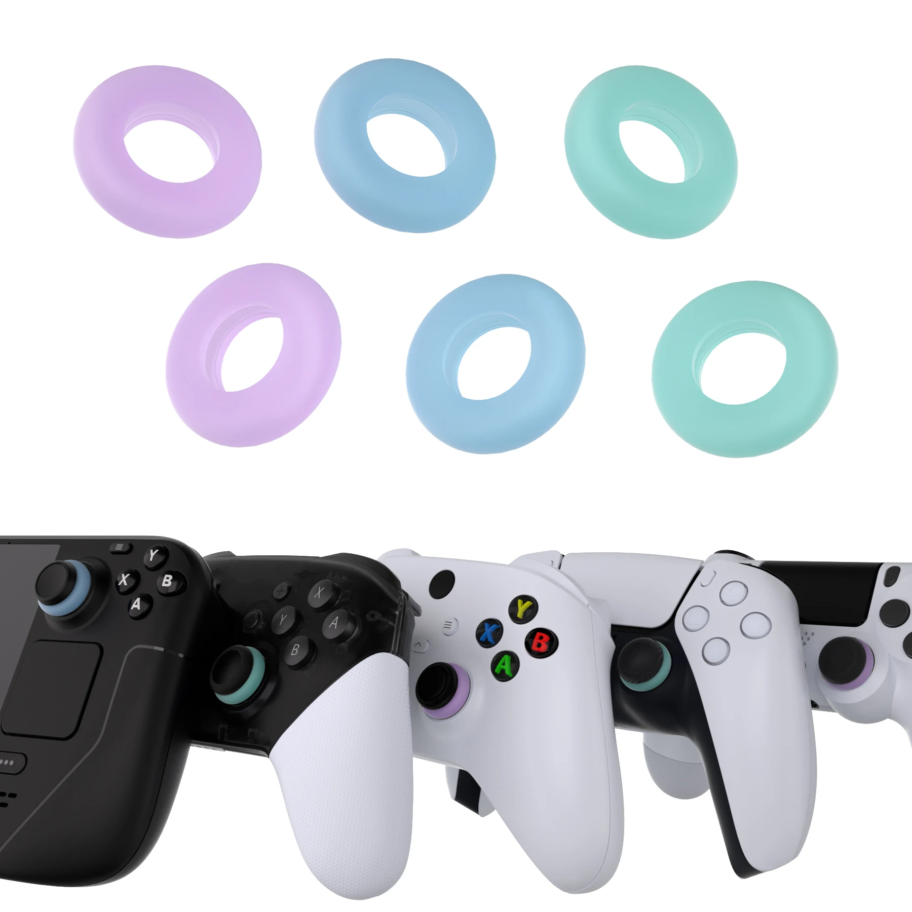 Playvital Silicone Bufferings Aim Assist Target Motion Control Anelli Di Precisione Per Ps5, Xbox Series X/S, Switch Pro-Clear Series
