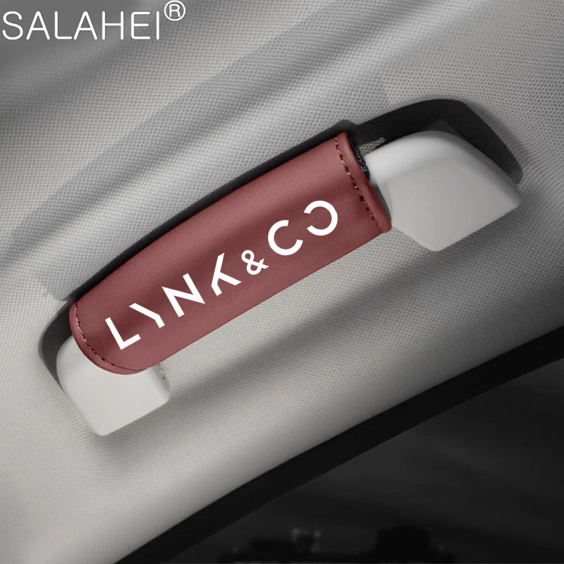 가죽 자동차 지붕 팔걸이 당김 커버 핸들 장갑 보호, LYNK & CO 03 PHEV 05 09 PHEV 09 MHEV 01 06 02 03 + 액세서리