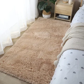 Soft Area Rugs For Bedroom Fluffy, Non-slip Tie-Dyed Fuzzy Shag Plush Soft Shaggy Bedside Rug, Tie-Dyed Living Room Carpet