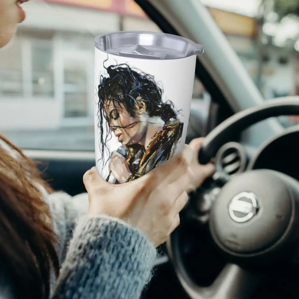 Michael Jackson Musicians Singers Dancers Stainless Steel Tumbler Vacuum Insulated Mug Thermal Cold Cup Straw With Lid 20oz