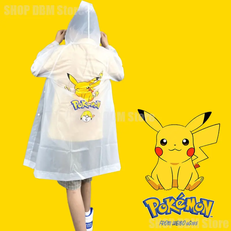 Pokemon Pikachu Impermeabile Bambini Adulto Impermeabile Impermeabile Turismo Escursionismo All'Aperto Pioggia Poncho Impermeabile Cappotto Antipioggi
