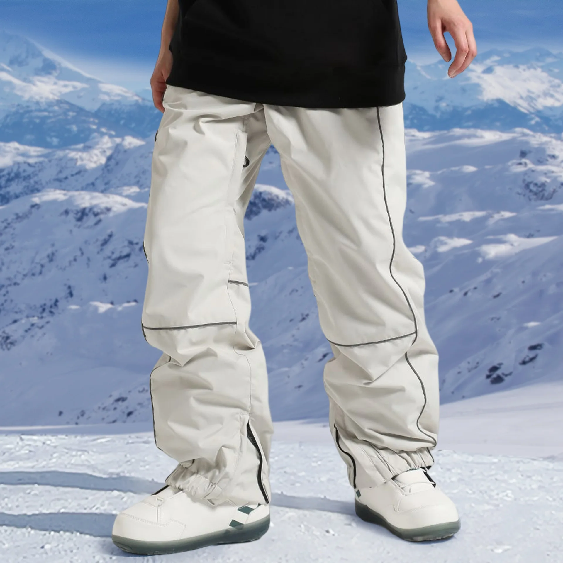 Pantaloni da snowboard invernali uomo donna pantaloni riflettenti da neve  caldi e traspiranti antivento di grandi dimensioni per coppia - AliExpress