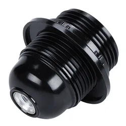 Black Self - Locking Bakelite Lamp Holder with Aluminum Cap - LED Light Socket Base - Bakelite (E27 Full Tooth)