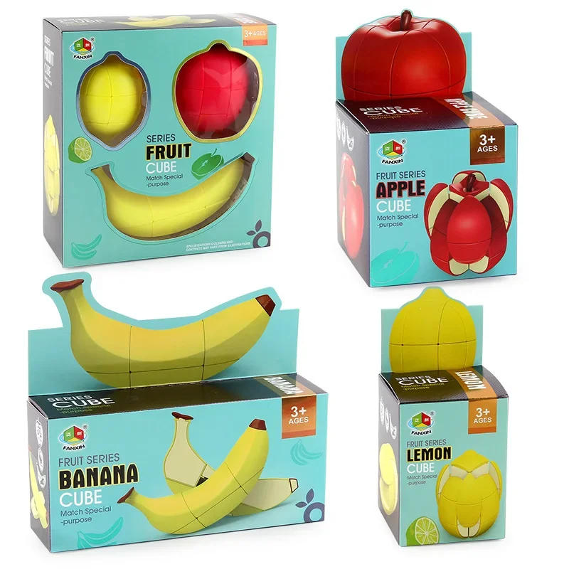 FanXin Creative Fruit Magic Cube Banana Apple Lemon Orange Pear Peach Early Learning Magic Cube Children's Gifts