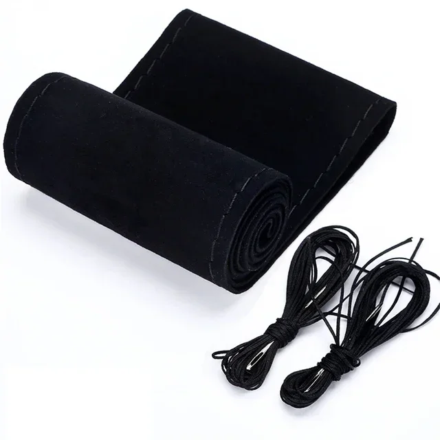 Suede Leather Braided Steering Wheel Cover – Premium Anti-Slip Interior Protector