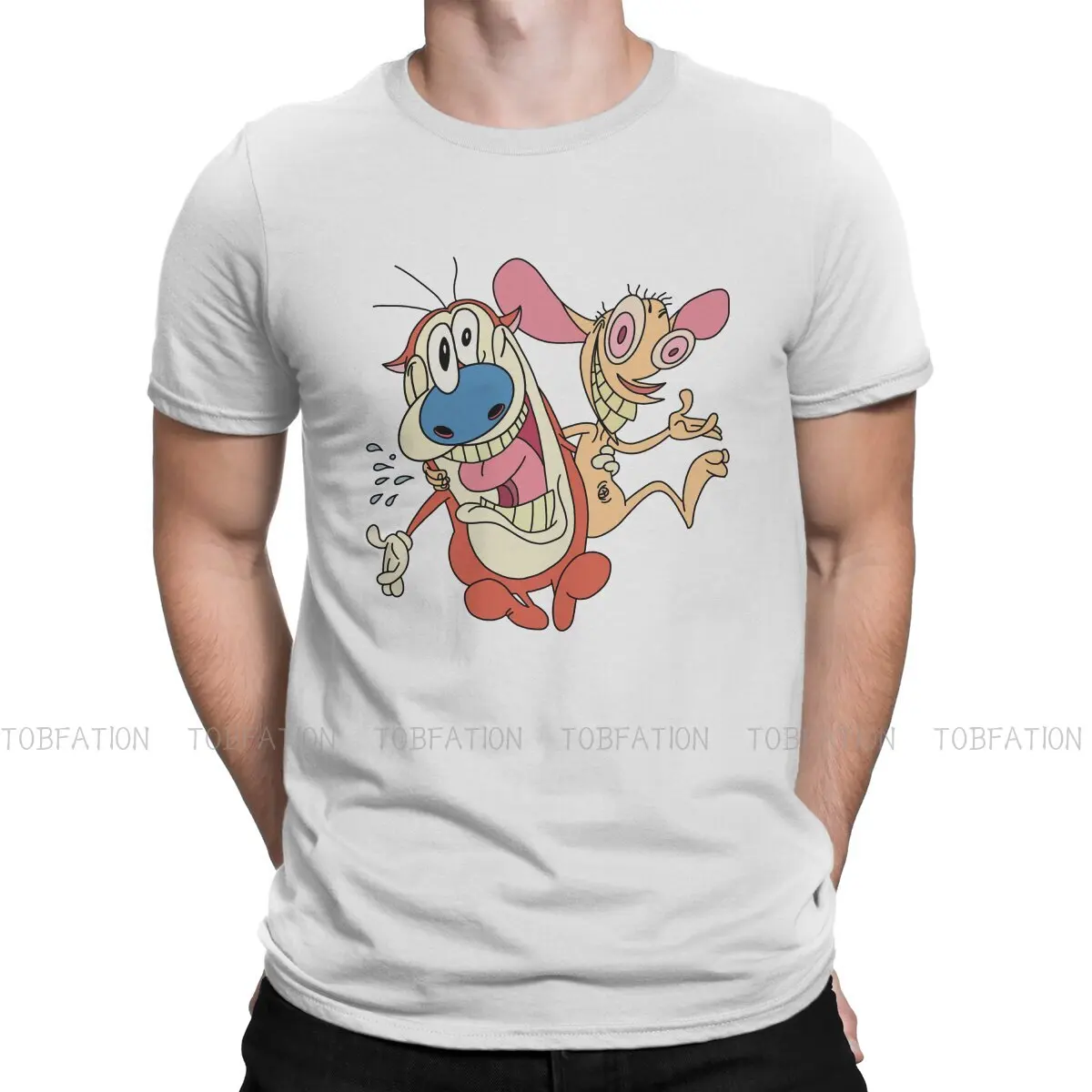 Футболка Ren and Stimpy винтажная Альтернативная Мужская одежда топы большая