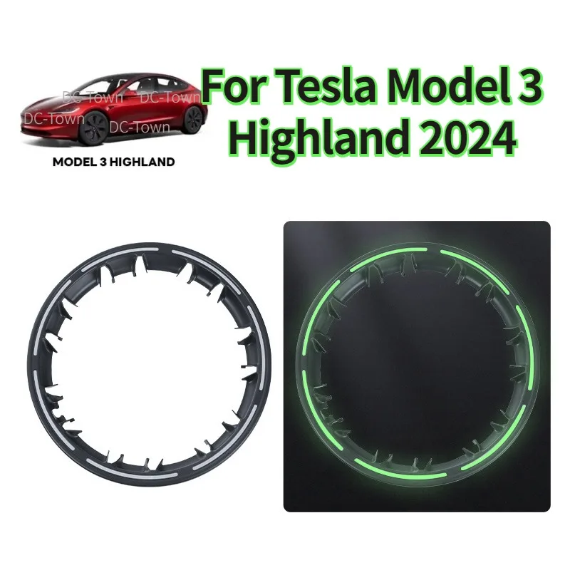 

4pcs Wheel Hub Protection Ring for Tesla Model 3 Highland 2024 Luminous Half Pack Hub Cap Cover New Model 3+ Car Accessories