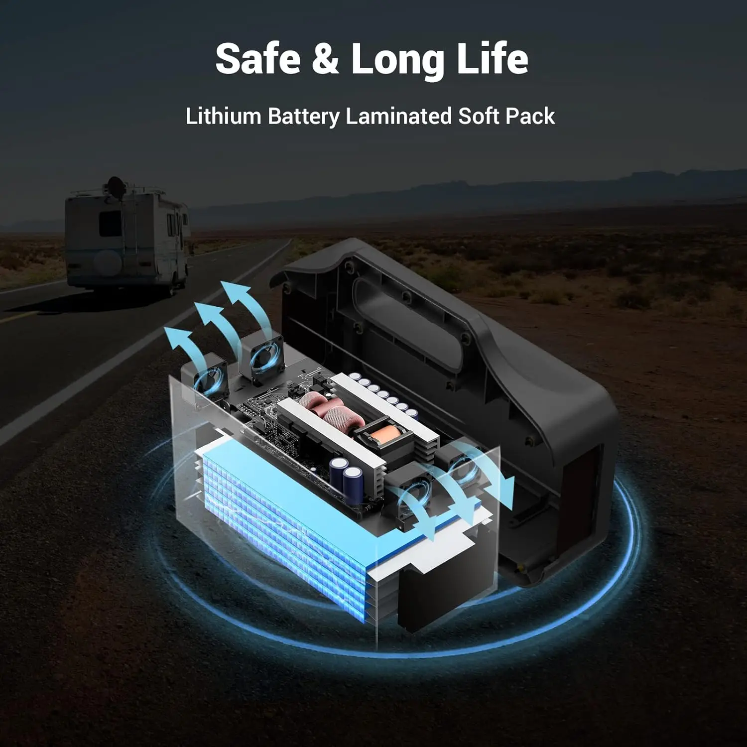 Description Picture 5 of itemPortable Power Station 1021Wh Backup Lithium Battery with 2x110V AC Outlets PD 100W Fast Charging Solar Generator