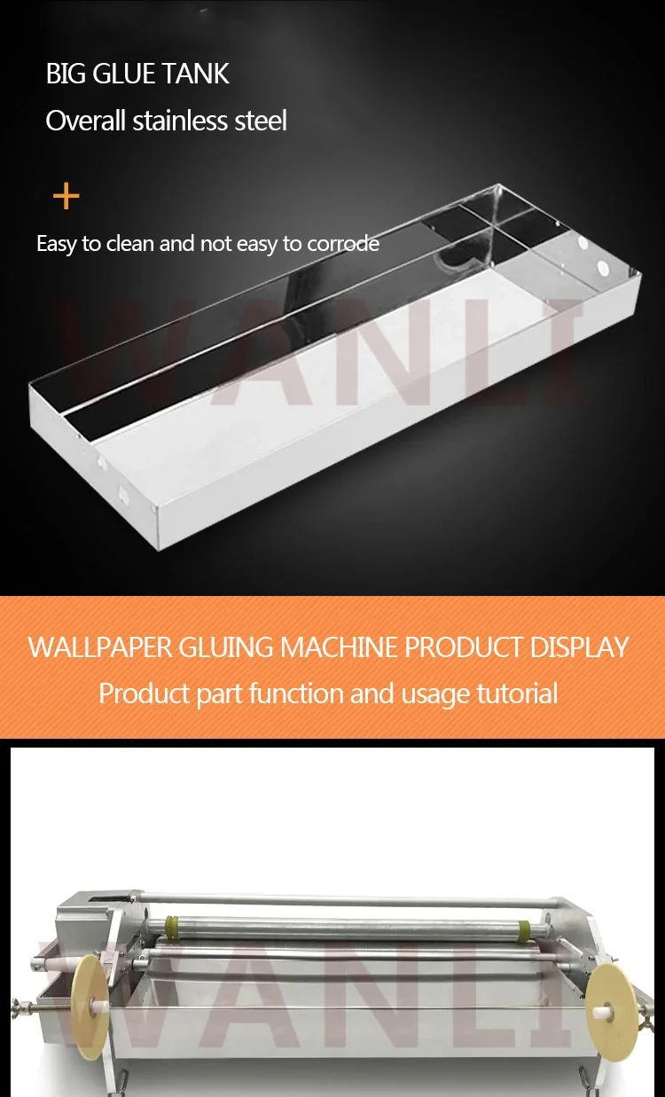 220v New 53cm Household Wallpaper Gluing Machine Manual Gluing Stainless Steel P