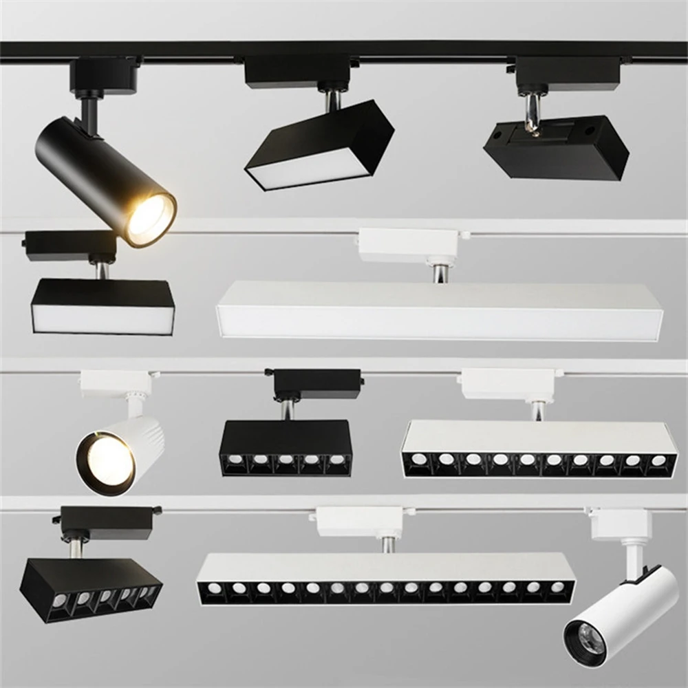 

LED Track Light 220V Spotlight 12/20/30/40W Home Rail Spot Lighting Ceiling Track Lamp Fixture For Clothing Shop Living Room