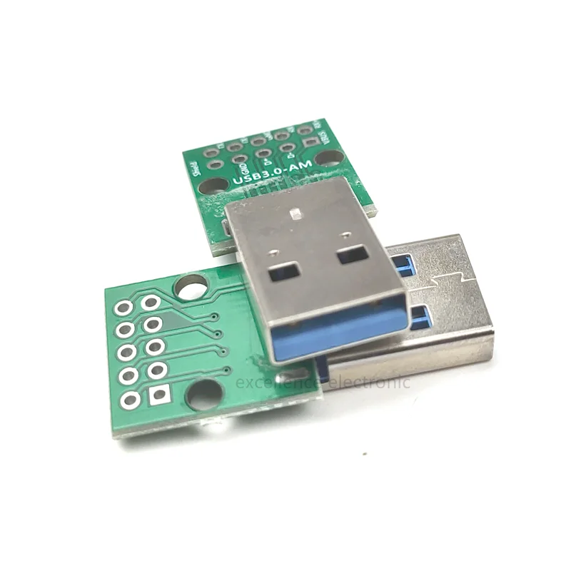 5PCS USB 3.0 남성 어댑터 보드 DIY 2.54 인라인 납땜 9 핀 남성 인..