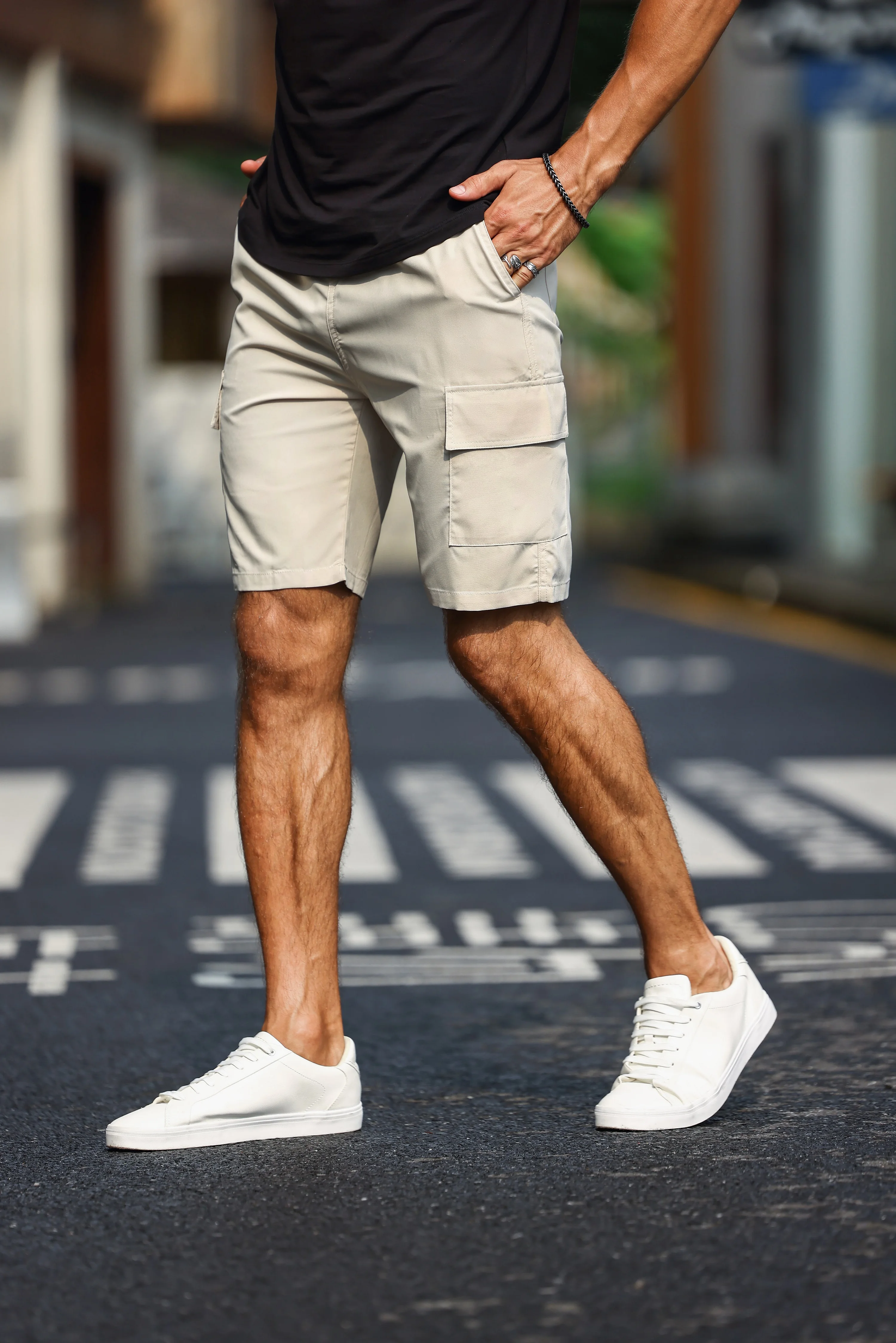 Men's Plain Casual Comfy Cargo Shorts, Summer Clothing, Bermuda Shorts 6