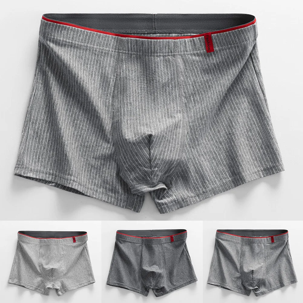 

Sexy Underwear Boxers Man Pack Panties Striped Cotton Briefs Underpants Pouch Men's Panties Male Boxer Shorts And-Underpants