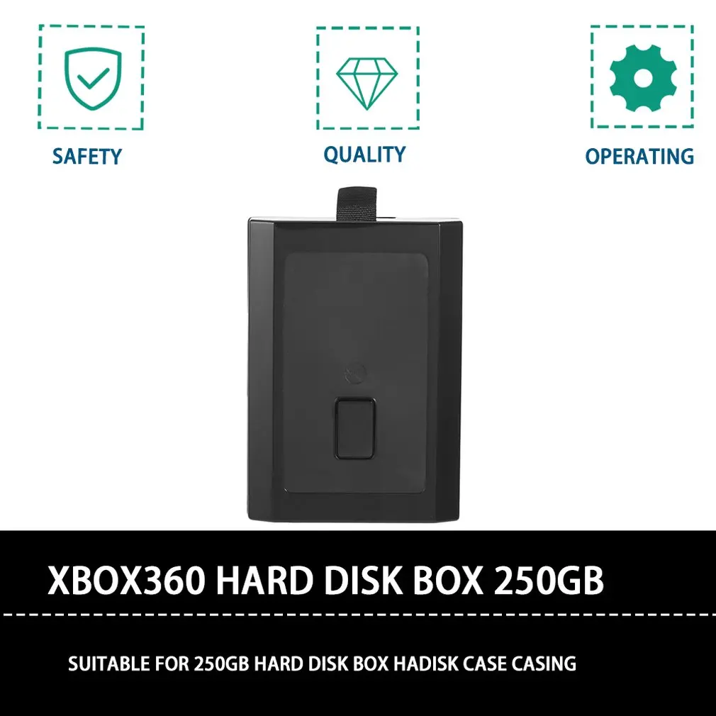 Hard Disk Case 250GB HDD Case Hard Drive External Enclosure Box Shell Cover for Microsoft for Xbox 360 Slim Black ping