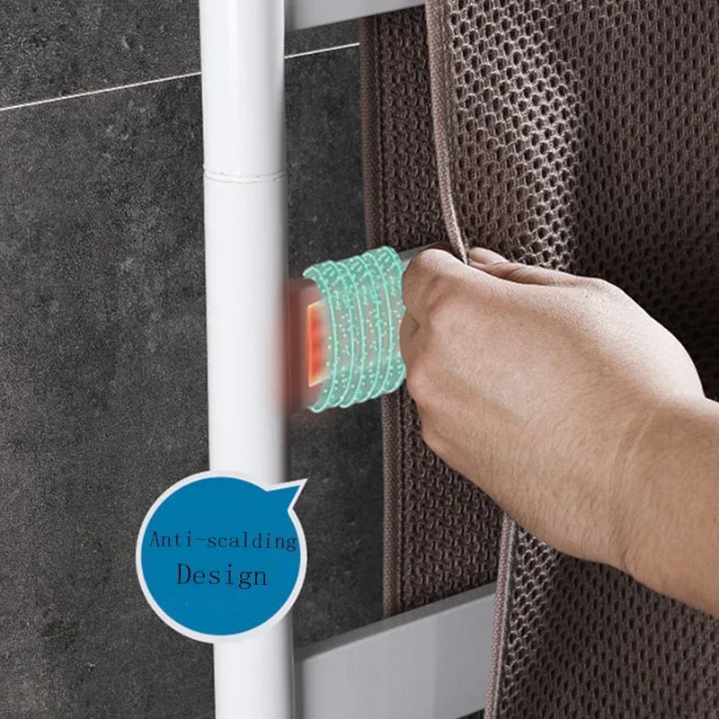 Bathroom Electric Bath Towel Warmer Heating Shelf Rack Dryer Rotatable Digital Display Function