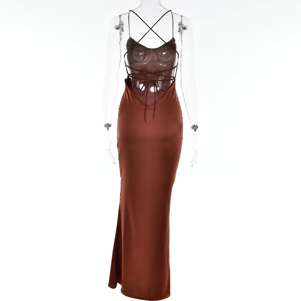strapless champagne satin bodycon dress 