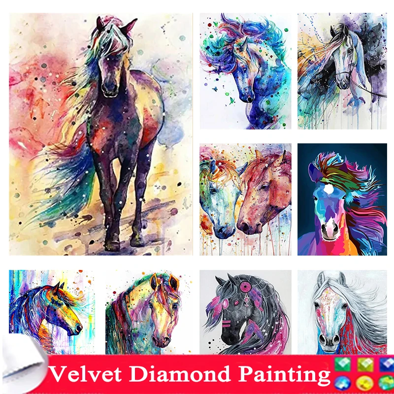 Diamond Painting Full Picture Horses  Diamond Rhinestone Painting Horses -  5d Diy - Aliexpress