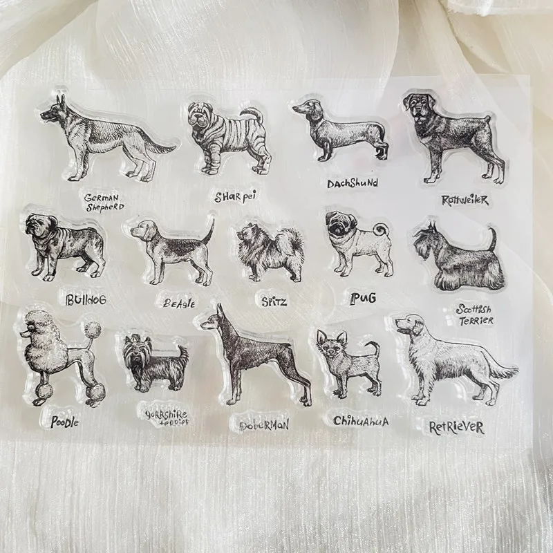 cute animal various dog Clear Stamp Transparent Silicone Stamp Seal Sheet For Scrapbooking Photo Album Decoration