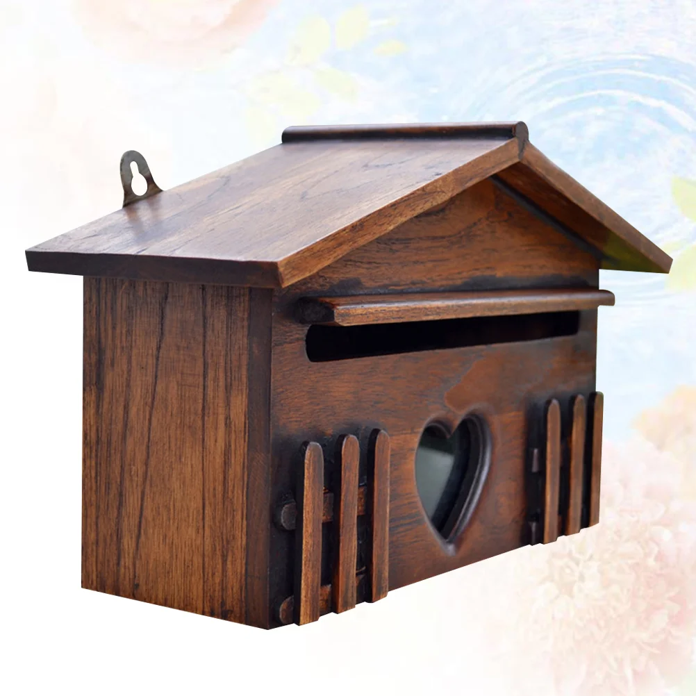 Wall Mounted Mailbox 1PC Wooden Mailbox Post Box Rainproof Suggestion Box Creative Letter for Home Company