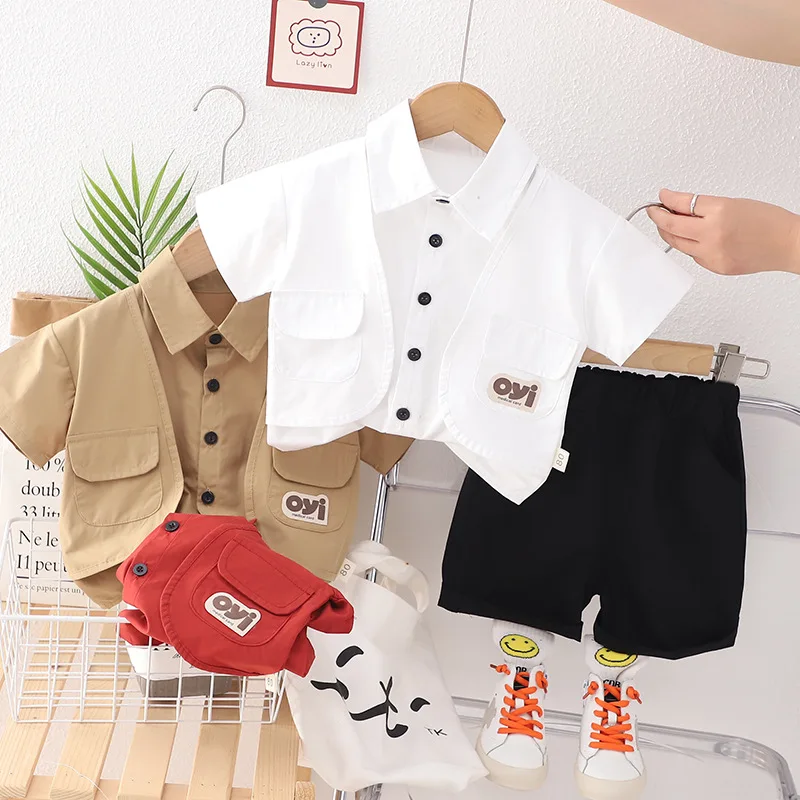 

Boys Clothes Sets Summer Children Fashion Shirts Shorts 2pcs Wedding Party Suit For Baby 1 To 5 Years Kids Costume Outfits 2023