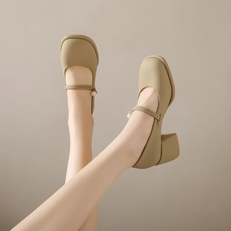 Ladies Shoes on Sale 2024 Closed Toe NEW  Women's High Heels Outdoor Elegant High Heels Square Heel Round Toe Shoes Female New