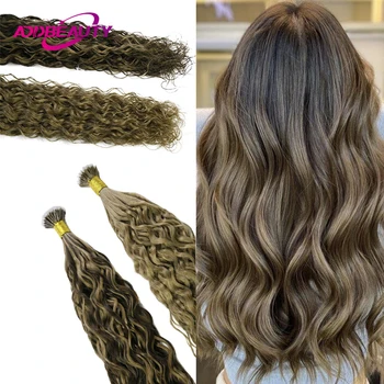 Natural Wave Nano Ring Human Hair Extension 40g 50g Keratin Capsule Micro Ring Hair Extensions Human Hair Natural Fusion Hair