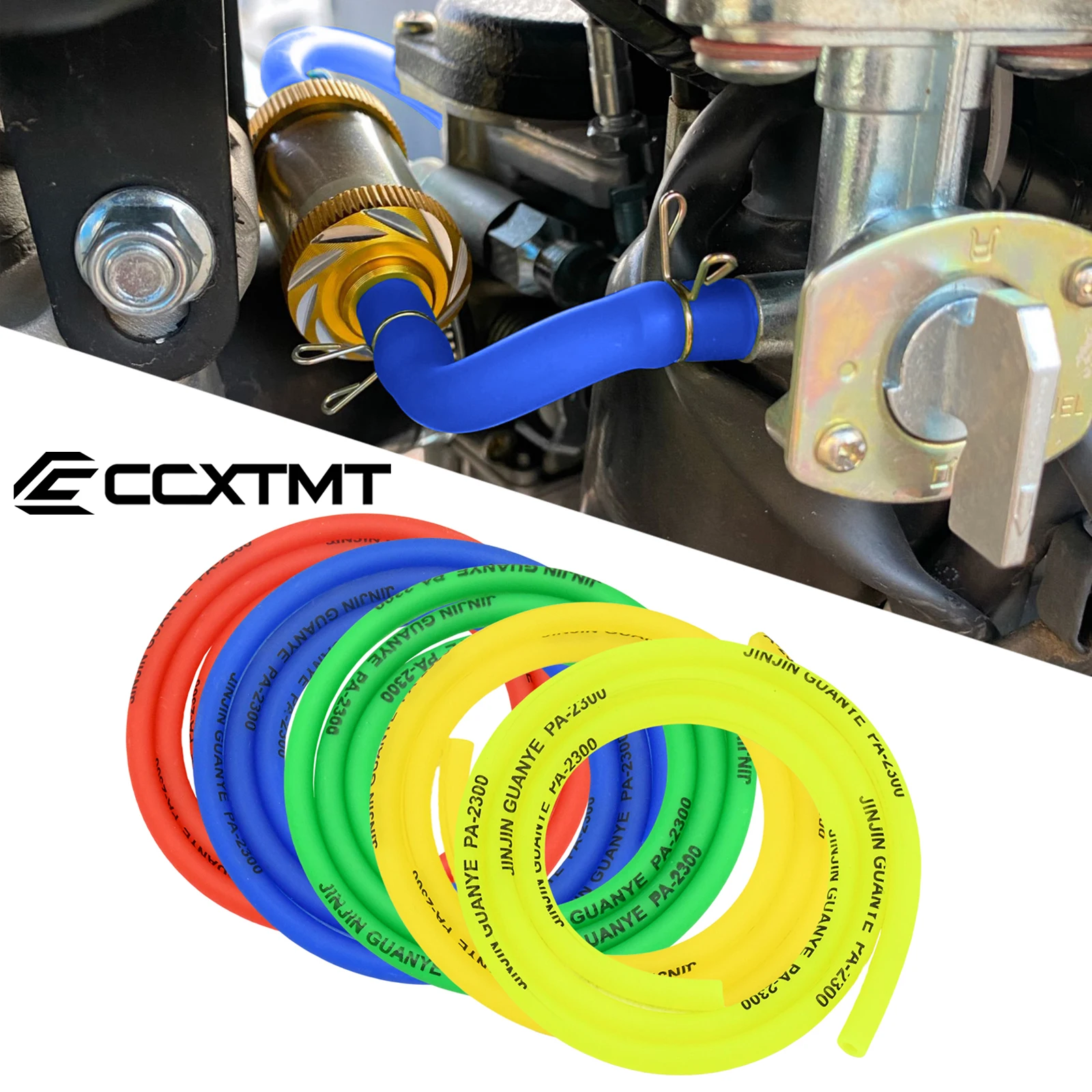 Motorcycle ATV Scooter Fuel Line Hose - Multiple Lengths & Colors, Durable Rubber Soft Tube