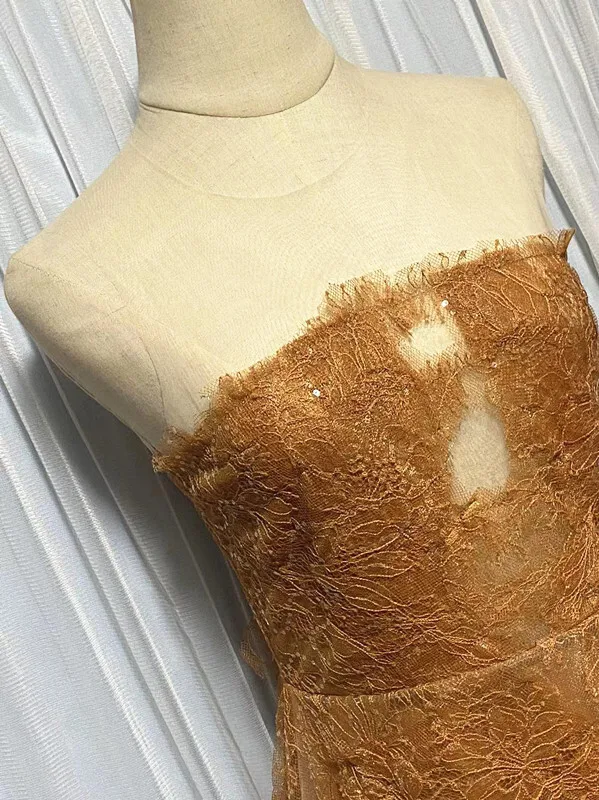 Korean Style 3D Flower Sequin Lace Strapless Dress Elegant Multi-color Mesh Long Dresses Women 2025 New Spring Summer A7877