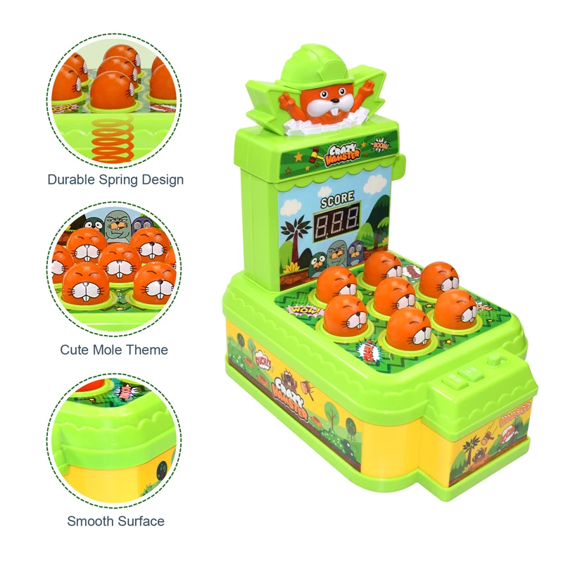 Whack Game Mole Toy Pounding Toys Toddler Toys Mini Electronic Arcade Game Developmental Interactive Toy Indoor Board Games